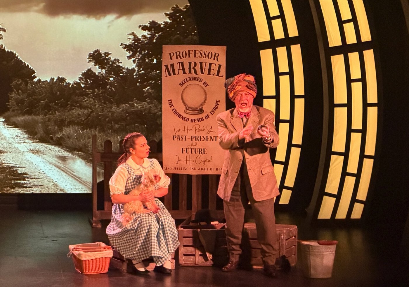 Taryn Wichenko in The Wizard of Oz with Professor Marvel